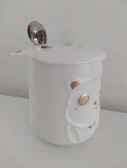 Panda Kupa Kapaklı Kaşıklı Bardak