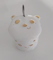 Panda Kupa Kapaklı Kaşıklı Bardak