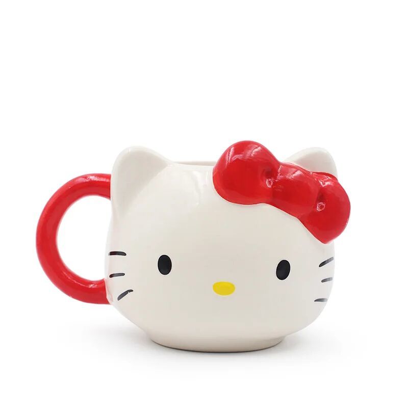 Sanrio Hello Kitty Figürlü 3D Porselen Kupa Mug Bardak Kahve Fincanı Büyük Boy