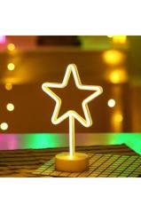 Yıldız Tasarımlı Neon Led Masa ve Gece Lambası