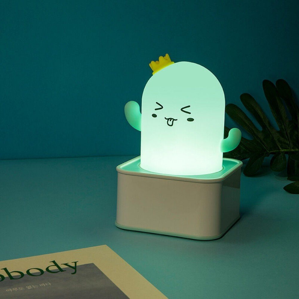 Sese ve Dokunmaya Duyarlı Silikon Sevimli Kaktüs Gece Lambası