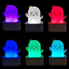 Sese ve Dokunmaya Duyarlı Silikon Sevimli Kaktüs Gece Lambası