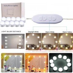 Makyaj Aynası Işığı 10 lu Ayarlanabilir Led Işıklar Hollywood Tarzı