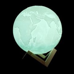 3D Renk Değiştiren Dünya Gece Lambası Stantlı