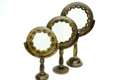 Ayna Standlı Antik Zikzak Desen'li 3'lü Set