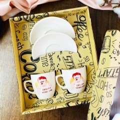 Özel Kutulu Çikilata Yemeliyim Türk Kahvesi Fincanı Seti