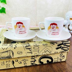 Özel Kutulu Çikilata Yemeliyim Türk Kahvesi Fincanı Seti