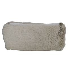 Krem Peluş Kalemlik El Çantası Cüzdan Peluş Tüylü Kalem Kutusu