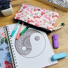 Pembe Kelebek Tasarımlı Kalemlik