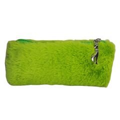 Fıstık Yeşili Peluş Kalemlik El Çantası Cüzdan Peluş Tüylü Kalem Kutusu