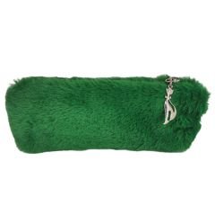 Koyu Yeşil Peluş Kalemlik El Çantası Cüzdan Peluş Tüylü Kalem Kutusu