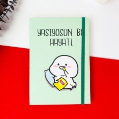 Yaşıyosun Bu Hayatı Tasarımlı Lastikli Defter