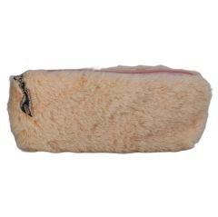 Ten Rengi Peluş Kalemlik El Çantası Cüzdan Peluş Tüylü Kalem Kutusu