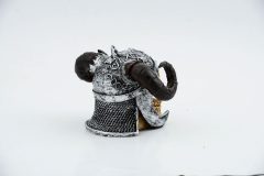 Özel Tasarım Miğfer Ve Boynuzlu Polyester İskelet Kafası Biblo