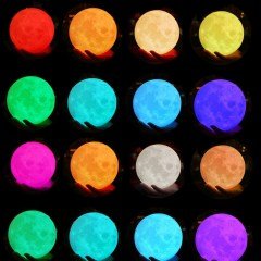 3D Ay Lamba Dokunmatik Moonlight Masa Lamba Büyük 20 Cm Pilli