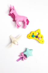 4'lü Prenses Şato 3D Silgi Seti