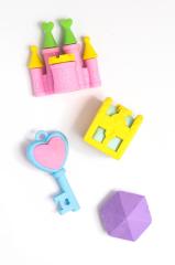 4'lü Prenses Şato 3D Silgi Seti