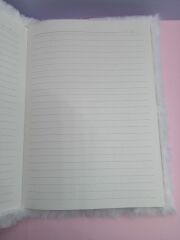 Beyaz Dondurma Squishy Peluş Çizgili Defter A5