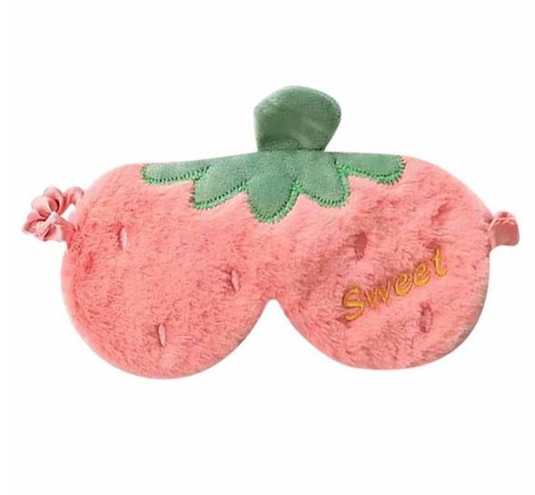 Çilek Şekilli Peluş Uyku Bandı