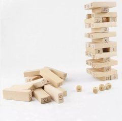 Ahşap Numaralı Denge ve Beceri Oyunu Jenga (58 Parça)