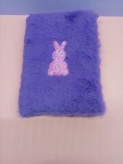 Mor Tavşan Peluş Çizgili Not Defteri