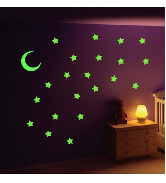 Karanlıkta Parlayan Fosforlu Duvar Süsleri (12 Parça)