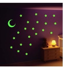 Karanlıkta Parlayan Fosforlu Duvar Süsleri (12 Parça)