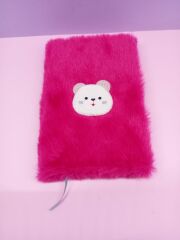 Pembe Sevimli Ayı Peluş Çizgili Not Defteri