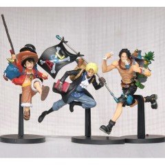 Anime One Piece Ace Sabo Luffy 3 lü Figür Set