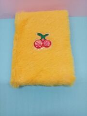 Sarı Kiraz Peluş Çizgili Not Defteri