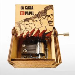 La Casa De Papel Müzik Kutusu Çevirmeli Ahşap İşlemeli Müzik Kutusu