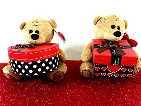 Sevgiliye Konuşan Hediye Kutusu Tutan Peluş Ayıcık