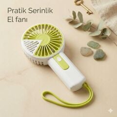 Mini Şarjlı El Vantilatörü USB Taşınabilir Sessiz Fan 3 Kademeli
