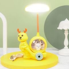 Sarı Geyik Led Işıklı Çift Foksiyonlu Açacaklı Masa ve Gece Lambası