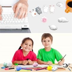 Squishy Mini Hayvanlar Jel Sukuşi Tembel Kedi ve Arkadaşları Anahtarlık