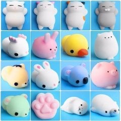 Squishy Mini Hayvanlar Jel Sukuşi Tembel Kedi ve Arkadaşları Anahtarlık