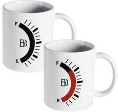 Tankup Benzin Göstergeli Isıya Duyarlı Sihirli Kupa Bardak