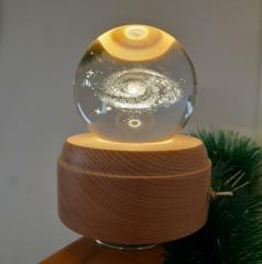 Samanyolu Işıklı Müzikli Şarjlı Dönen Cam Küre Büyük Boy