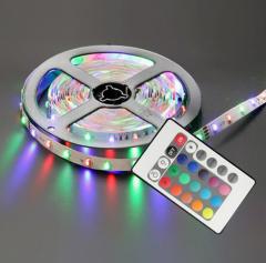 5 Metre Renkli Animasyonlu Kumandalı Adaptörlü Rgb Şerit LED Strip