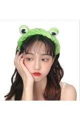 Sevimli Yeşil Kurbağa Saç Bandı Peluş Saç Bandana