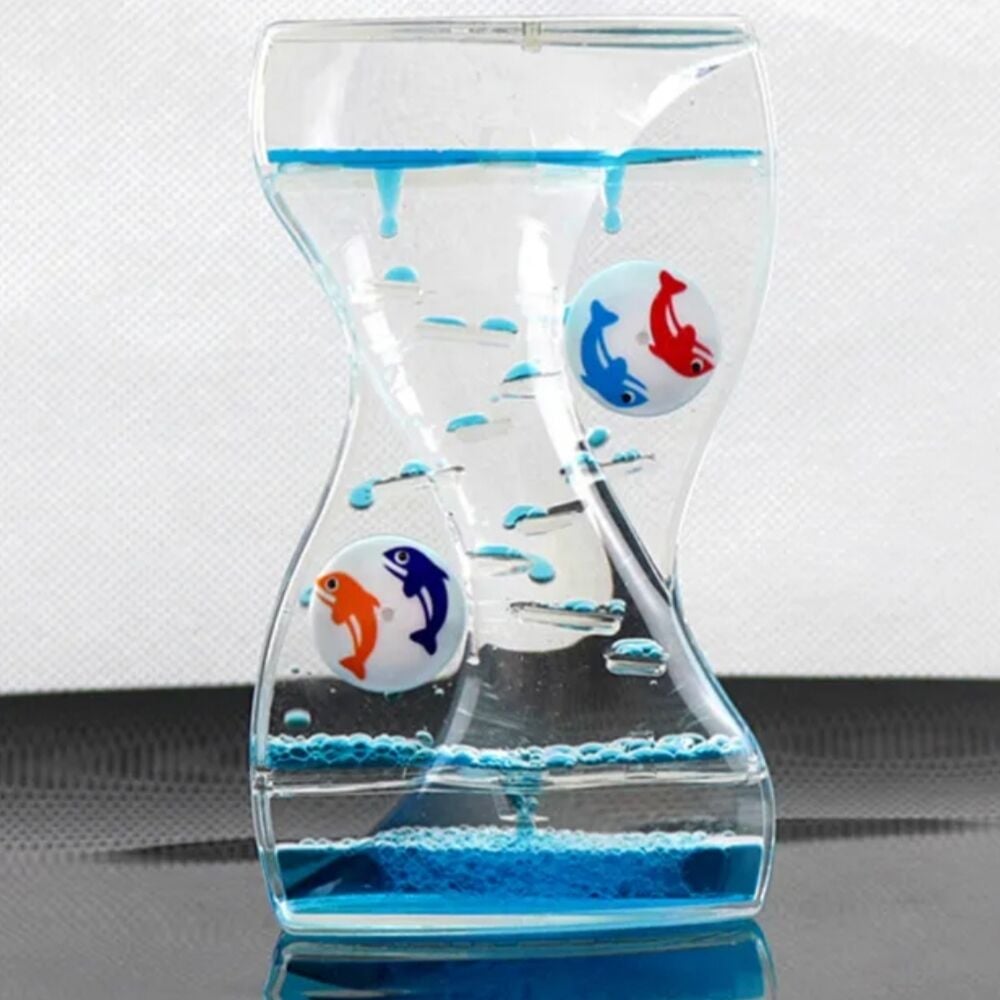 Mavi Zikzak Akan Dönen Jel Sıvı Damla Kum Saati
