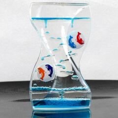 Mavi Zikzak Akan Dönen Jel Sıvı Damla Kum Saati